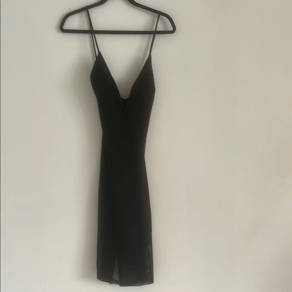 Windsor Black Spaghetti Strap Bodycon Midi Dress